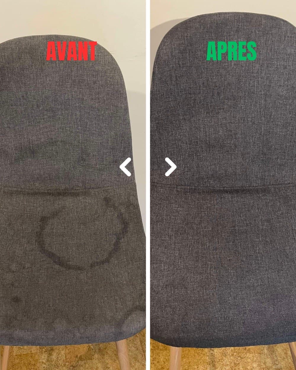 Nettoyage de chaise avant et après à Bruz