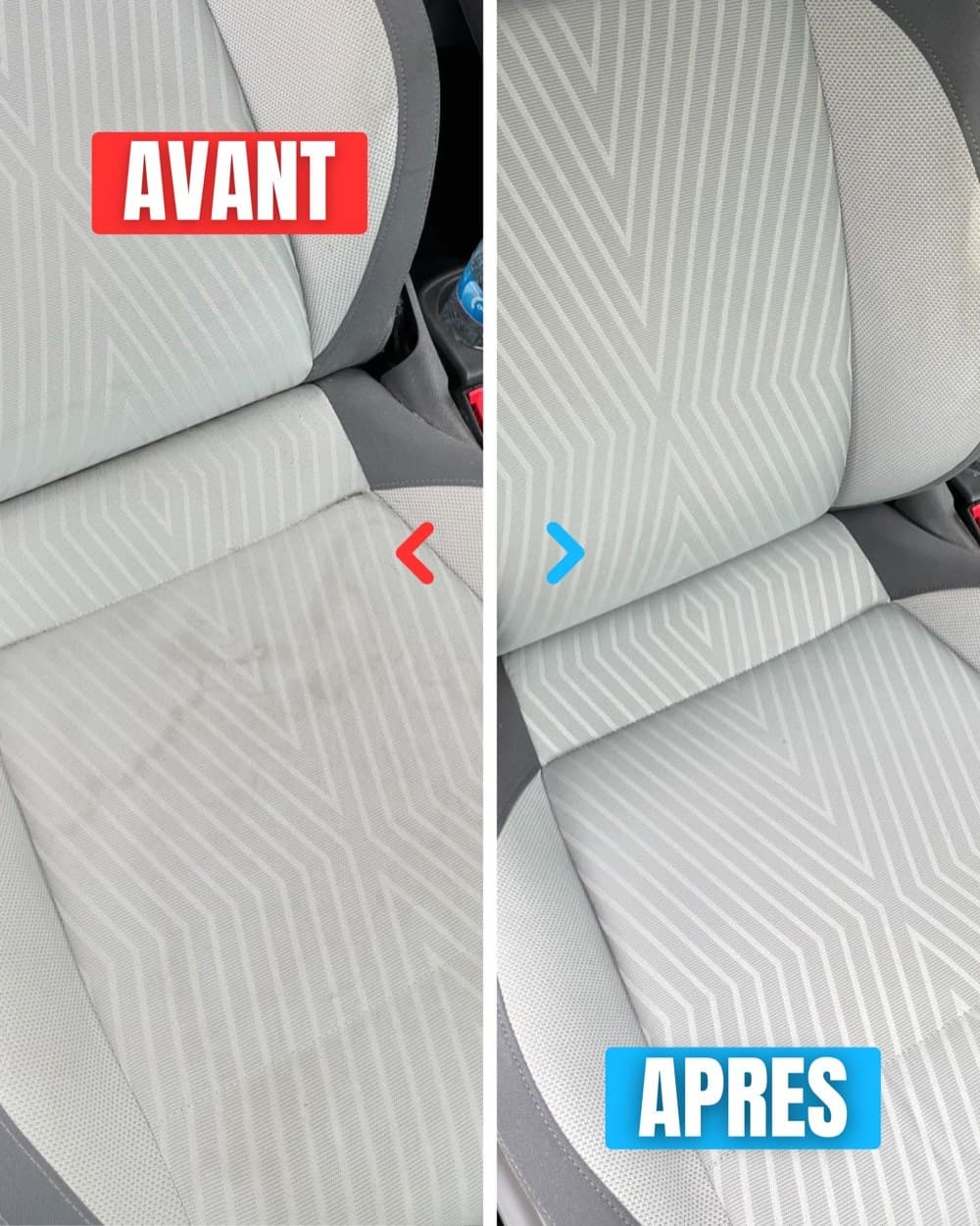 Nettoyage de siège auto avant et après à Rennes